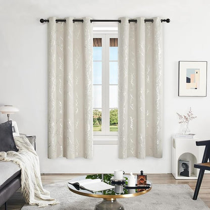 Deconovo Blackout Curtains, Light Beige Thermal Grommet Drapes, Energy Saving - Image 2