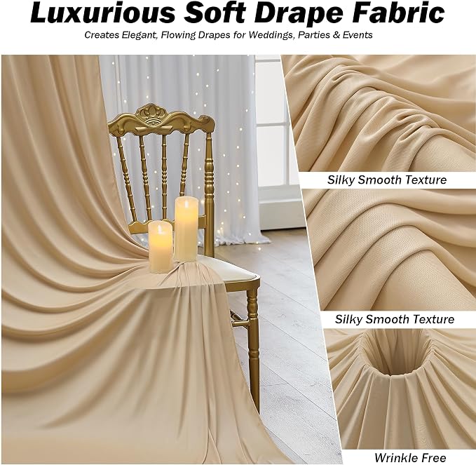 30ft×12ft Champagne Backdrop Curtain - Image 6