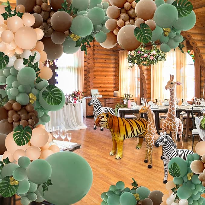 PERPAOL 148PCS Sage Green Brown Balloon Garland Kit, Jungle Safari Woodland - Image 7