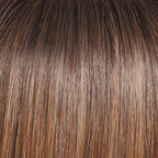 Hairuwear Hairdo Trendy Fringe and Bun Hairpiece With Fashionable Bangs and Side Piece, SS12/22 Rooted Cappuccino