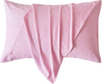 JELLYMONI 100% Natural Cotton Striped Standard Pillowcases Set, 2 Pack White and Thin Pink Striped Pattern Printed Pillow Covers with Envelope Closure(Pillows are not Included)