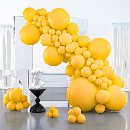 PartyWoo Yellow Mustard Yellow Balloons 127pcs Different Sizes | 36 18 12 10 5 by PartyWoo