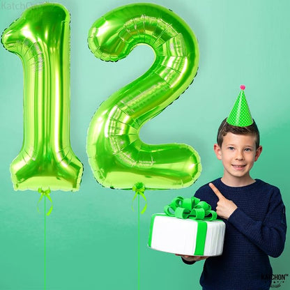 KatchOn Light Green 12 Balloon Number 40 Inch | Lime Green 12 Balloon, Happy - Image 8