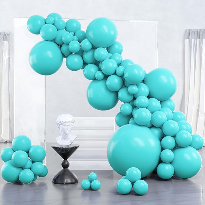 PartyWoo Teal Balloons 127pcs Turquoise Dark Teal Color 5 Inch | Balloons by PartyWoo