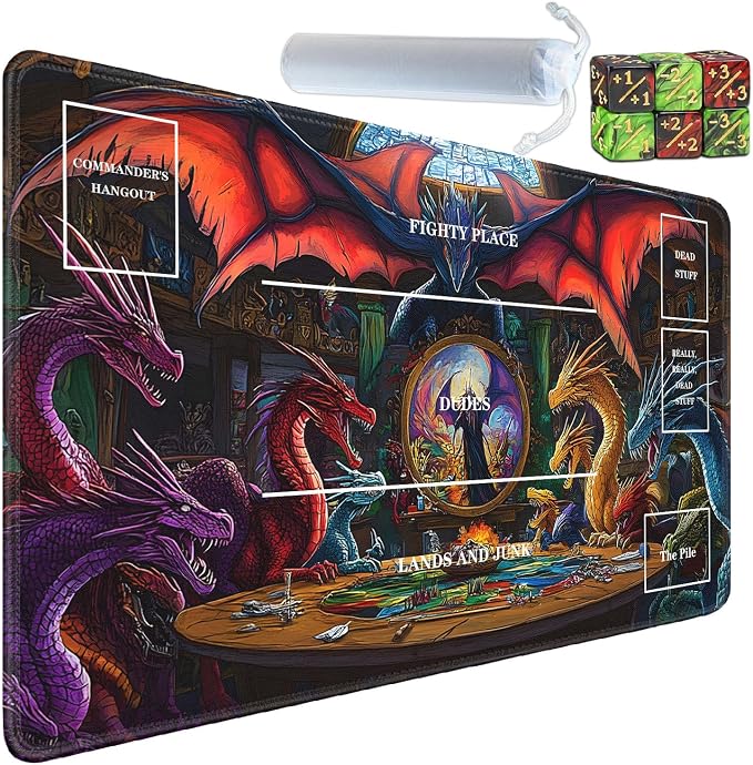 for TCG Playmat with Zones, Non-Slip Rubber Bottom Trading Card Game Mat with by Unknown