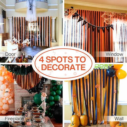 PartyWoo Orange Crepe Paper Streamers 6pcs 492 FT Orange Streamers | - Image 5
