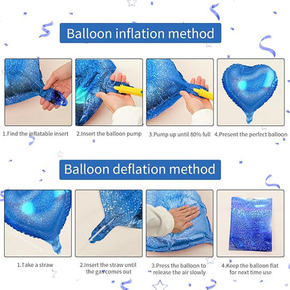 Biapian Dark Blue Heart Balloons, 18inch Love Foil Balloons Helium - Image 3