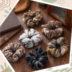 WILLBOND 12 Pcs Plaid Scrunchies for Women Girls Buffalo Plaid Hair Ties Cotton Scrunche Scrunchy Ponytail Holders Hair Accessories(Classic)