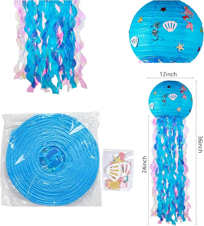 OBXT 12" Blue Jellyfish Lanterns - Image 2