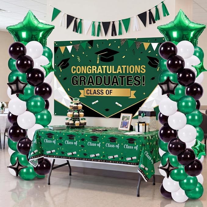 Gejoy 110 Pcs Football Party Balloon Column Stand Kit Green White Black - Image 7