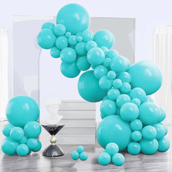 PartyWoo Teal Balloons 140pcs Turquoise Dark Teal Color 5 Inch | 18 12 10 5 by PartyWoo