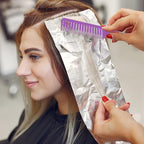 3Pcs Highlighting Comb Professional Hair Dye Combs 3 Sizes Highlight Comb Weaving Combs with Long Stainless Steel Rat Tail for Home and Salon(Purple, Magenta, Purple)