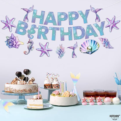 KatchOn Blue Happy Birthday Banner Backdrop 10 Feet, Birthday Decorations | - Image 5