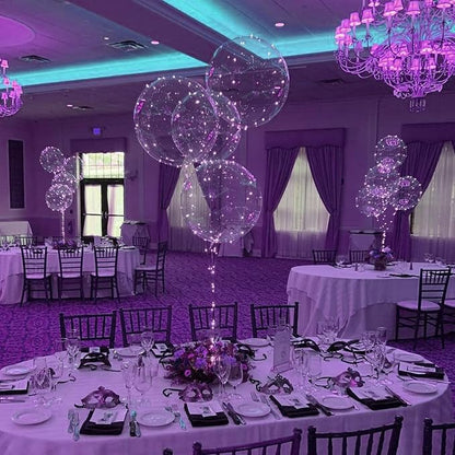 LED Balloons with Sticks and Stands and Batteries 6Pack Pink | Table Top - Image 5