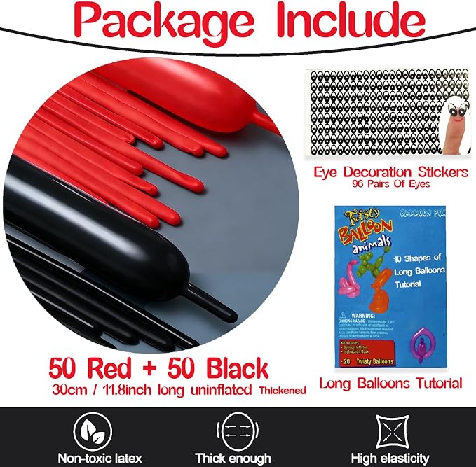 260 Balloons Black Red - Image 2