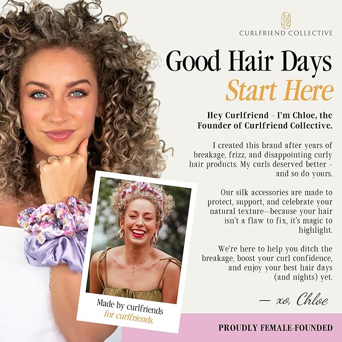 Curlfriend Collective Lilac Comfort Curve Silk Headband – Luxury 100% Mulberry Silk Hair Accessory, No-Headache Design, Anti-Frizz, Elegant Non-Slip Headband for Women, Stylish Everyday Look