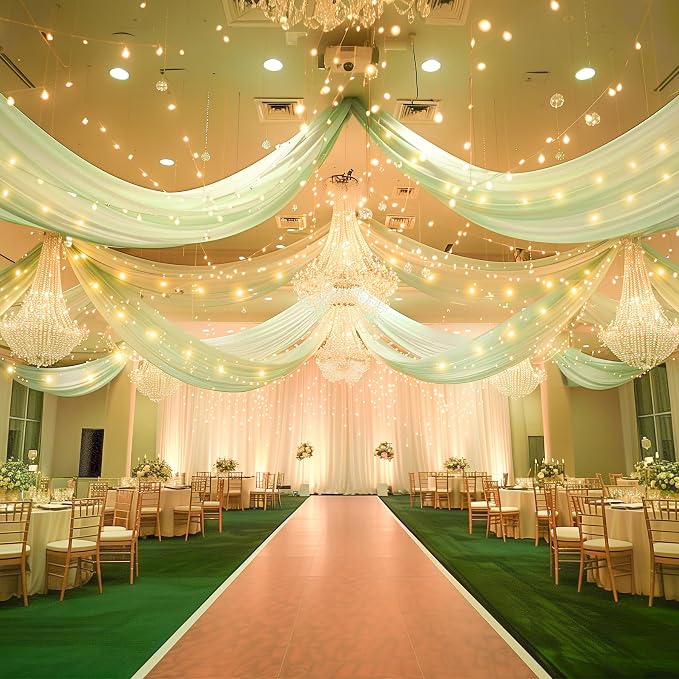 Shillance 6 Panels Green Ceiling Drapes - Image 7