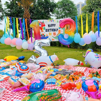 Rainbow Number 3 Balloon 40 Inch Rainbow 3 Balloon Giant Helium Foil Number 0 - Image 3