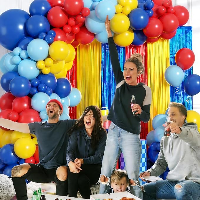 Red Blue Yellow Balloon Arch Garland Kit Birthday Party Decorations | Video - Image 3