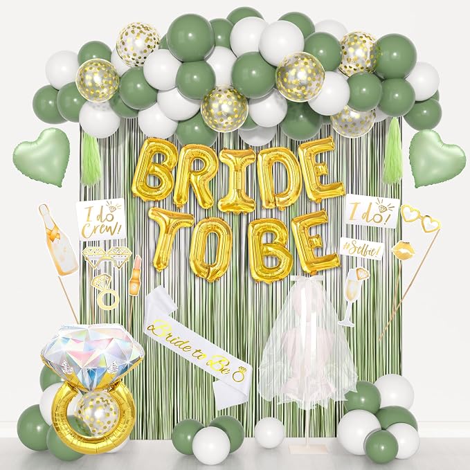 Amandir Bachelorette Party Decorations Supplies, Sage Green Bridal Shower - Image 2