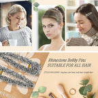 2PCS Rhinestone Hair Clips,Snap Hair Accessories,Decorative Hair Clips,Rhinestone Barrettes For Women Girls(SET9)