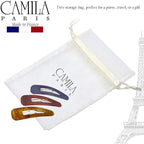 Camila Paris CP2933 French Hair Barrettes Clips, Snap Hair Slides Clic Clac for Women, Styling Girls Side Slide-in Metal Snap Pin Hair Accessories for Women. Strong Hold, No Slip Grip, Made in France