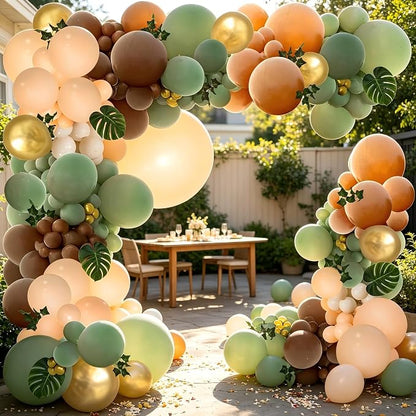 PERPAOL 148PCS Sage Green Brown Balloon Garland Kit, Jungle Safari Woodland - Image 6
