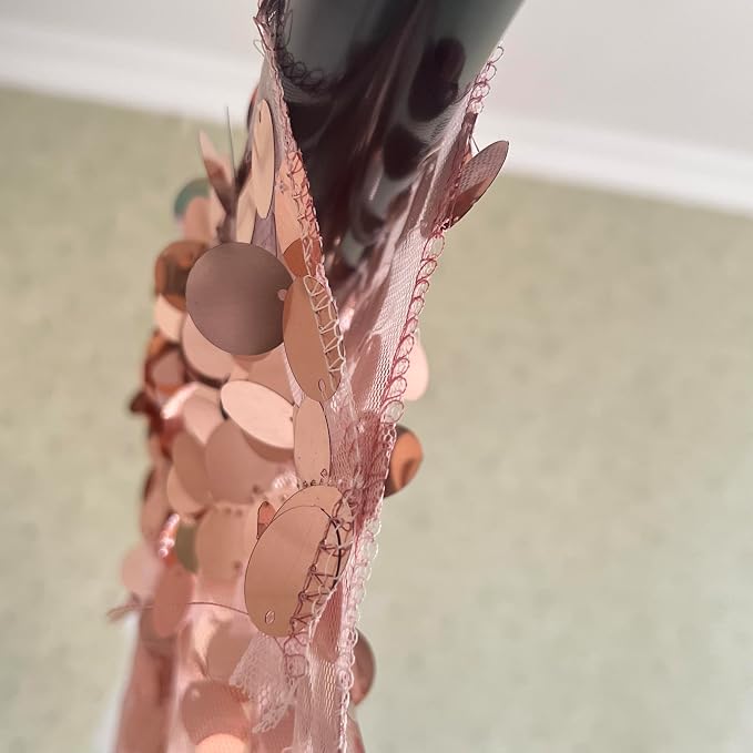 Rose Gold Sequin Backdrop, 9x10 Feet, 18MM Large Sequin, 1 Panel | Shimmer - Image 4
