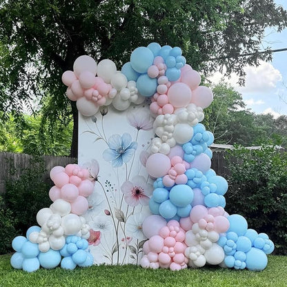 HILAVO Pink and Blue Balloons 12 Inch Pastel Light Baby Blue Pink White Party - Image 4