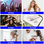 4 in 1 Rotating Hair Dryer Brush Spinning with Detachable Brush(2" & 1.5"),Negative Ionic Brush Blow Dryer 100-120V,3 Heats and 2 Speeds Rotating Hot Air Brush for Curling,Straight,Drying