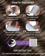 LaaVoo Tape in Extensions Human Hair Invisible Tape in Hair Extensions Human Hair Balayage Dark Brown to Light Brown 16 Inch 40pcs/100g