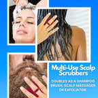 G.B.S Scalp Exfoliator 4 Pack - Shampoo Brush, Scalp Scrubber for Dandruff Removal, Massager & Hair Exfoliator - Red & Black