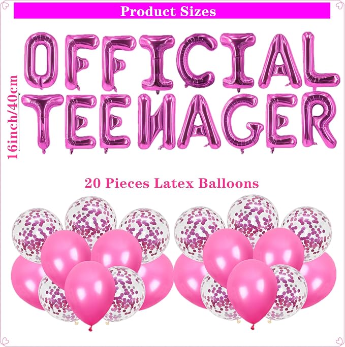 13th Birthday Party Decoration Girl Official Teenager | 13 Years Old Birthday - Image 3