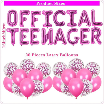 13th Birthday Party Decoration Girl Official Teenager | 13 Years Old Birthday - Image 3