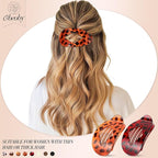 Obeoby 8 Pcs Flat Claw Clips for Women, Strong Hold French Flat Hair Clips for Thick Thin Hair Barrettes Accessories Round Large Medium (Tortoiseshell)