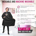 FRAMAR Professional Hair Cutting Cape – Hair Cutting Capes For Adults, Salon Cape For Hair Cutting, Capa De Peluqueria Professional, Barber Capes, Haircutting Capes For Adults – Rubberized Collar