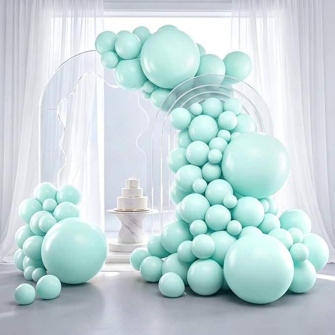 RUBFAC Green Balloons Different Sizes Mint Green Balloon Arch 129pcs | Pastel by RUBFAC