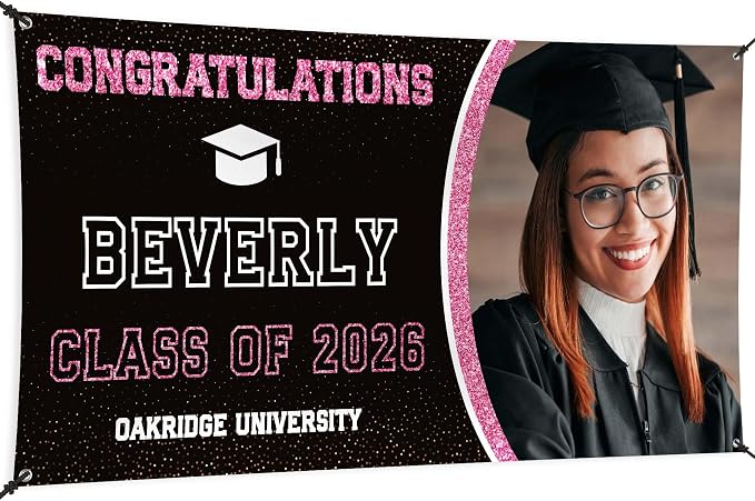 Graduation Banner, Personalized Class of 2026 Backdrop by MySignCenter