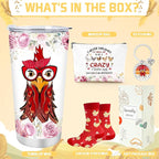 Keluna Chicken Gifts for Women - Chicken Lover Essetials Gifts for Female Friends Sister Daugher Lady Boss Coworker, Birthday Christmas Valentines Mothers Makeup Bag Socks Keychain Tumbler Cup