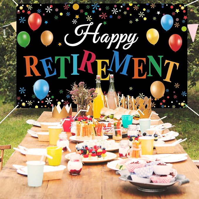 Retirement Banner, Large Happy Retirement Banner Backdrop, Farewell Party - Image 5