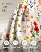 2 Pack Mulberry Silk Pillowcase for Hair and Skin - Queen Size 20 x 30 Inches with Hidden Zipper New Retro Flower 19 Momme Soft Sleeping Silk Pillow Case for Women, Moms