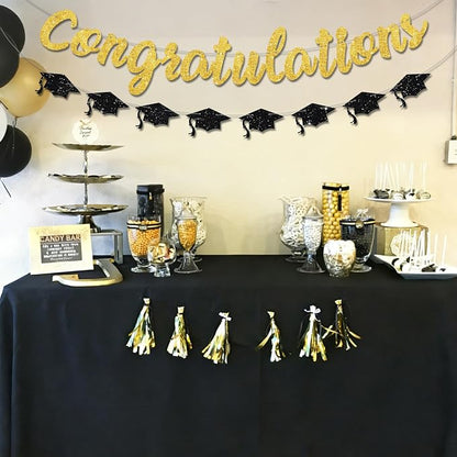 Gold Glitter Congratulations Banner, 2026 Graduation Party Decorations Grad - Image 4