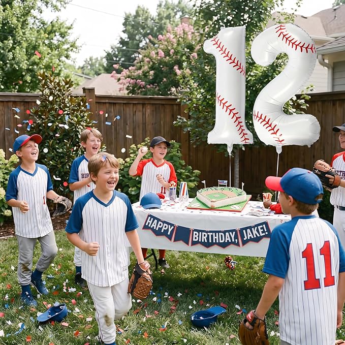 Jenaai Baseball Number 12 Balloons 40 Inch Baseball Theme Birthday Party - Image 6