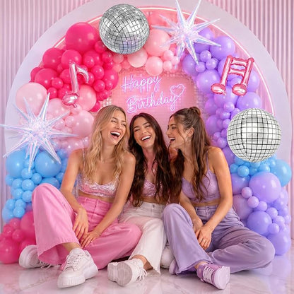 Kpop Music Balloon Arch Kit Pink Purple Hot Pink Pastel Blue Purple Balloons - Image 4
