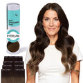 Irresistible Me Real Human Hair Extensions Clip Ins – 100% Human Hair Clip In Extensions for Length & Volume – Invisible Extension – Heat Resistant & Dyeable – Brown Melt, 20 Inches