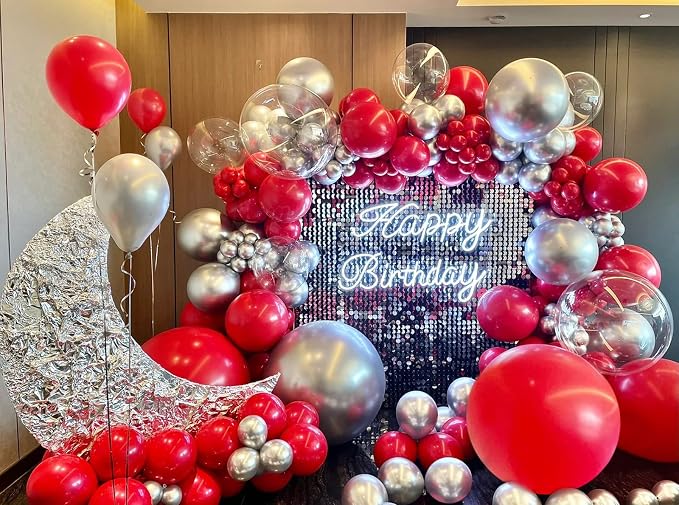 FOTIOMRG 110pcs Red Balloon Garland Arch Kit, 18 12 10 5 inch Red Latex - Image 4