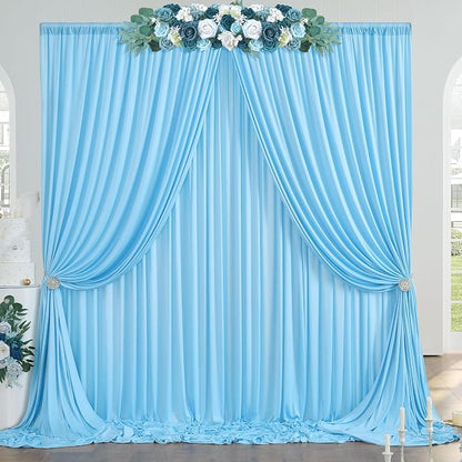 40ftx10ft Wrinkle Free Baby Blue Backdrop Curtains - Image 7