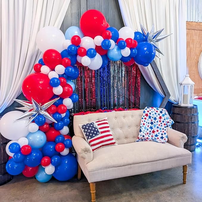 Red White and Blue Latex Balloons 50pcs 12 Inches | - Image 4