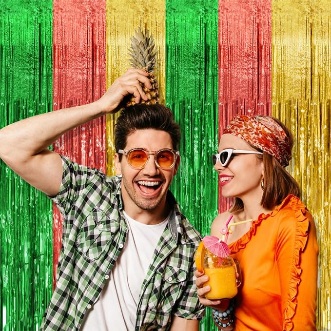 10 Pack Hawaii Backdrop Party Decorations Tinsel Curtain Summer Party Streamer - Image 2