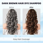 Ivnil Dark Brown Hair Dye Shampoo 3 in 1 for Women/Men Hair Color for Grey Coverage Seimi Permanent Instant Champu Para Canas Mujer for Men